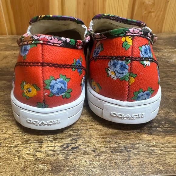 Coach Floral White Slip-On Sneakers 6.5 - Picture 3 of 7